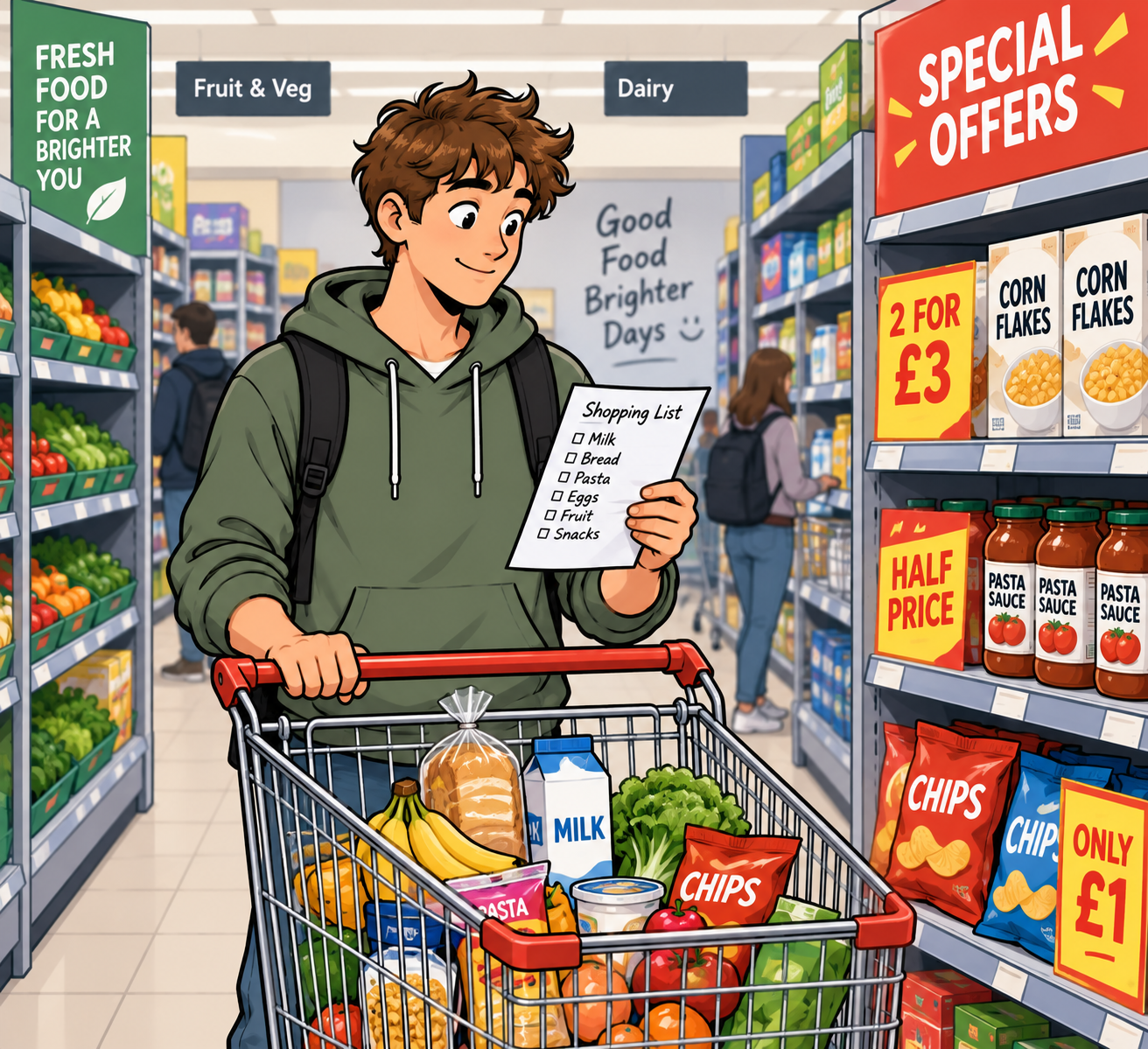 student shopping trip