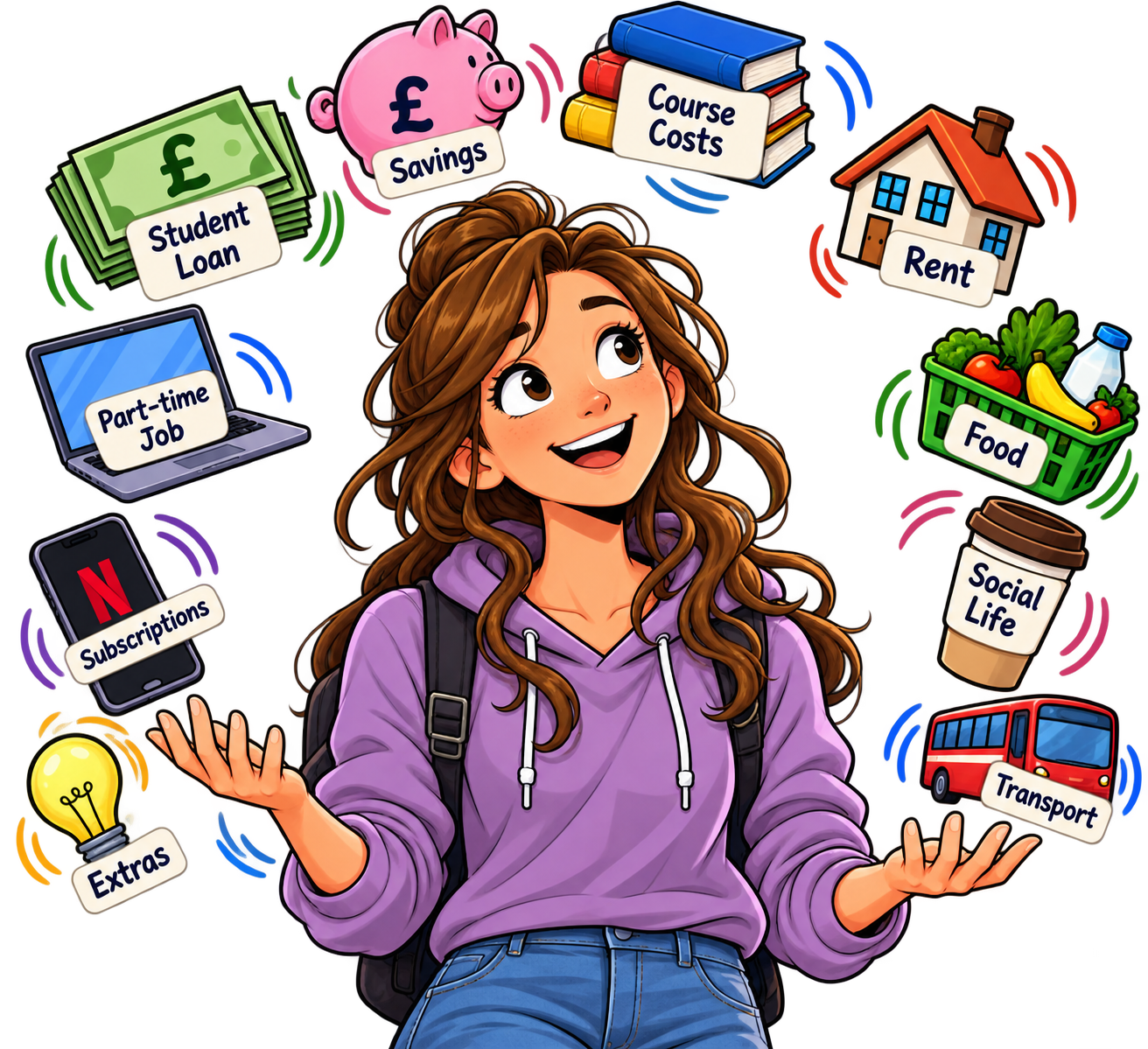 Juggling finances transparent image